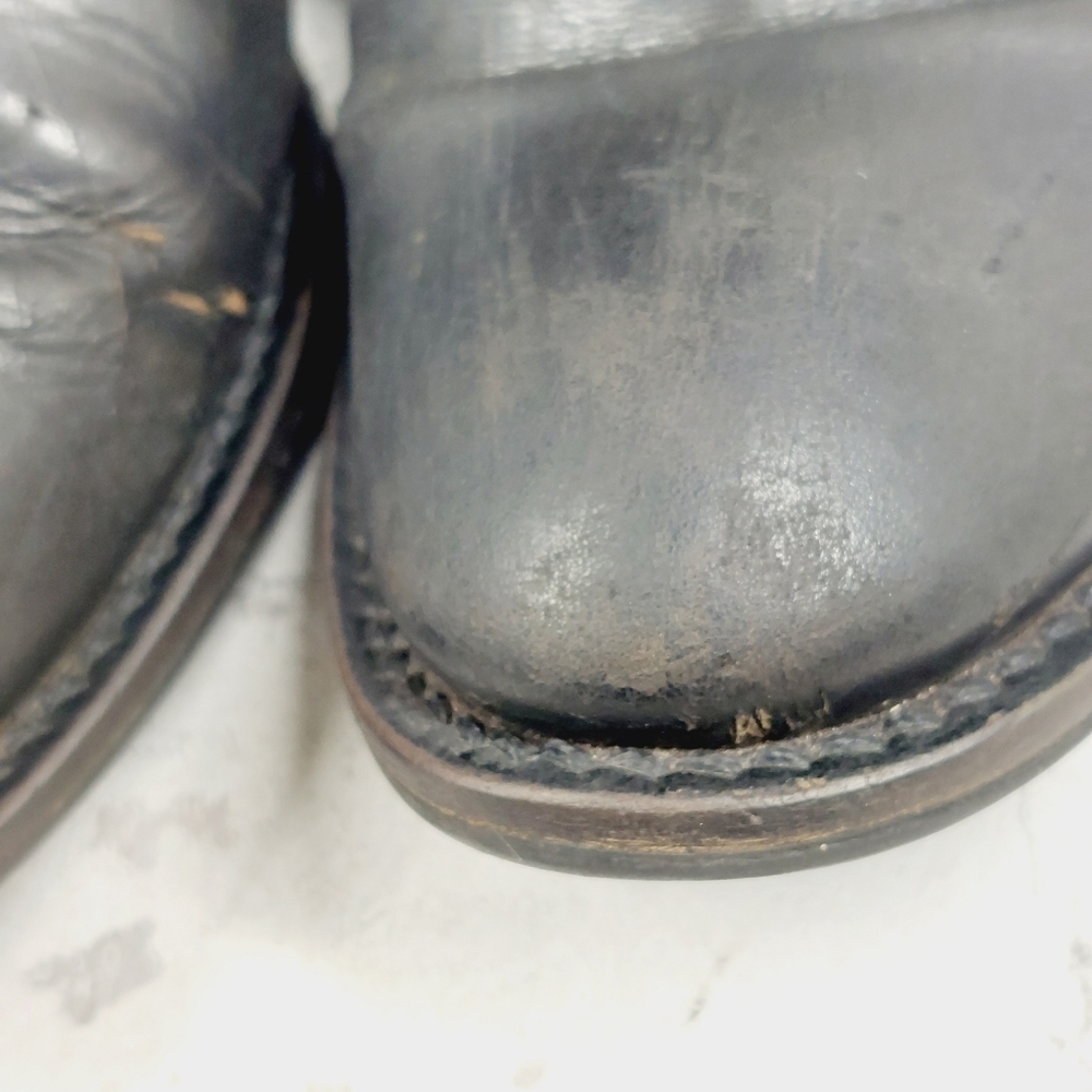 Aldo Black Leather Studded Harness Ankle Boots V181 - Picture 12 of 13